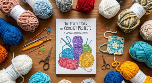 A beginner-friendly guide to selecting the right yarn for crochet projects, covering fibers, weights, colors, and tips for beginners.
